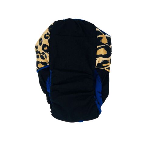 cheetah on black diaper - back cheetah on black diaper - back