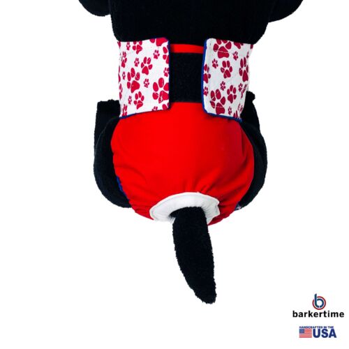happy paws on red diaper - model 2 happy paws on red diaper - model 2