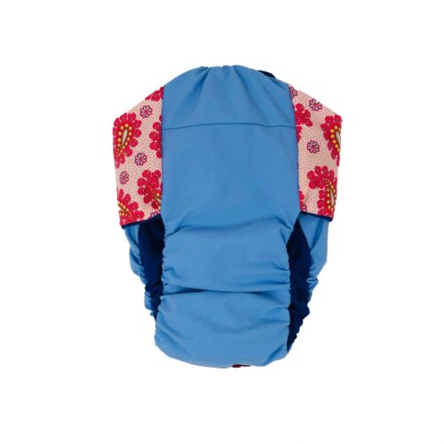 pink paisley on sky blue diaper - back pink paisley on sky blue diaper - back