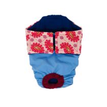 Pink Paisley on Baby Blue Dog Diaper