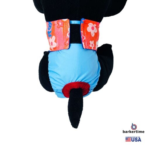 red flowers on sky blue diaper - model 2 red flowers on sky blue diaper - model 2