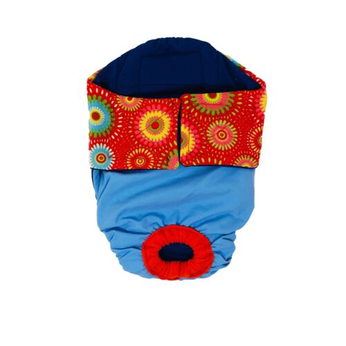 starblast red on sky blue diaper