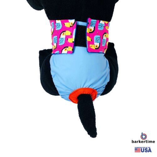toucan pink on sky blue diaper - model 2 toucan pink on sky blue diaper - model 2