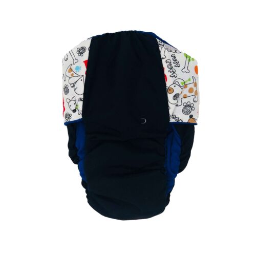 Ruff ruff on black diaper - back Ruff ruff on black diaper - back