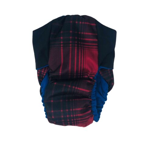 black on red plaid diaper - back black on red plaid diaper - back