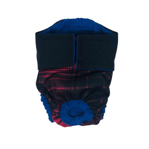 black on red plaid diaper