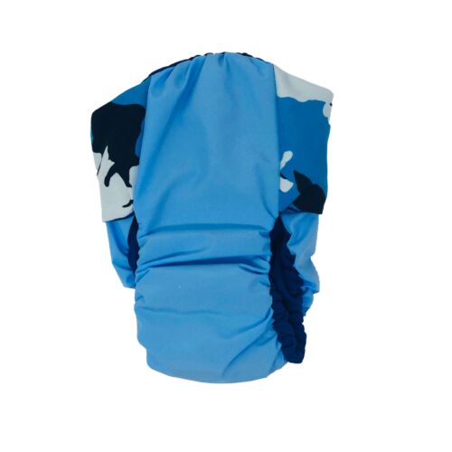 blue camo on sky blue diaper - back blue camo on sky blue diaper - back