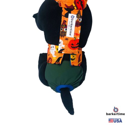 halloween on green diaper overall - model 2 halloween on green diaper overall - model 2