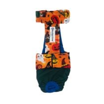 Halloween on Green   Dog Diaper Overall