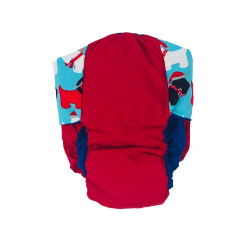 holiday doggie on red diaper - back holiday doggie on red diaper - back