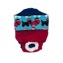 Holiday Doggie on Red   Dog Diaper