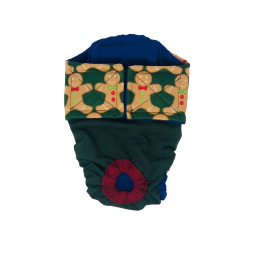 holiday gingerbread man on green diaper