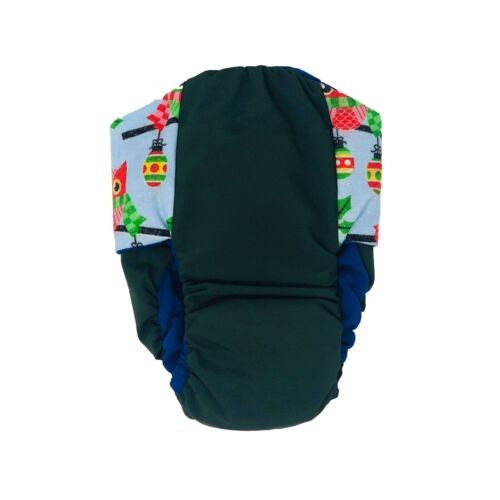 holiday owl on green diaper - back holiday owl on green diaper - back