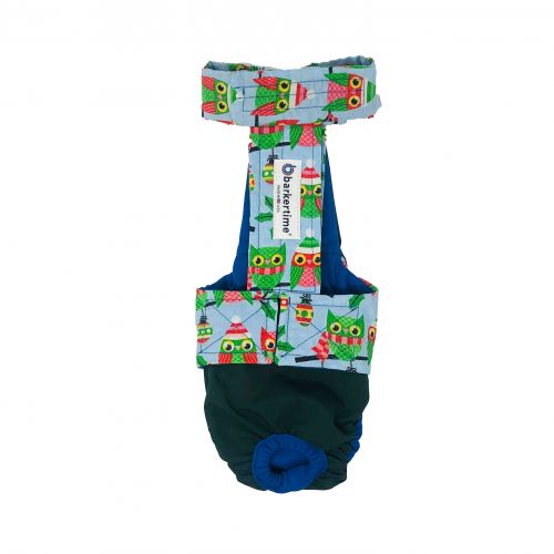 holiday owl on green diaper overall