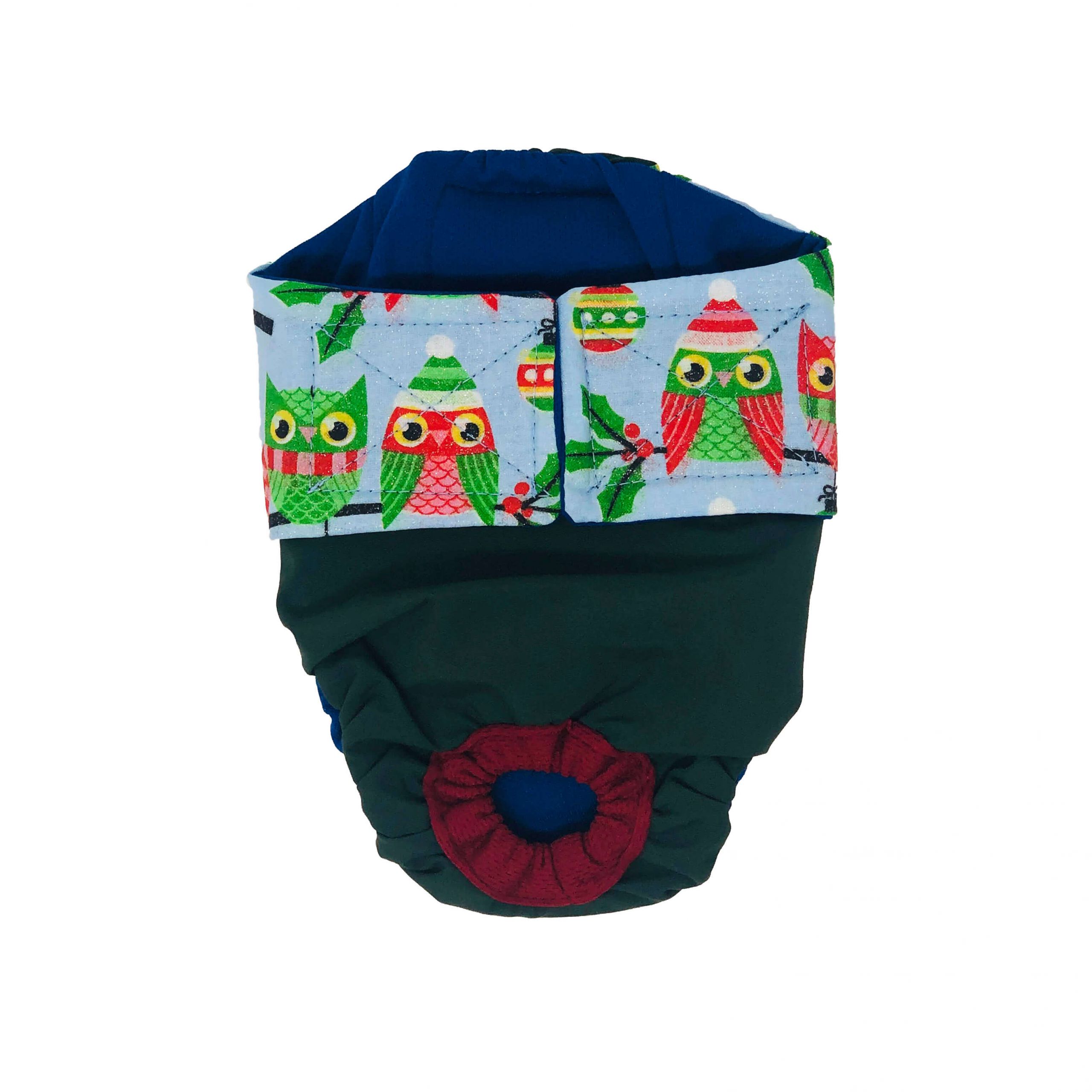 Holiday Owl on Green   Dog Diaper