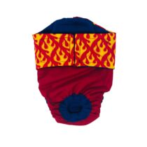 Hot Flames on Red Dog Diaper