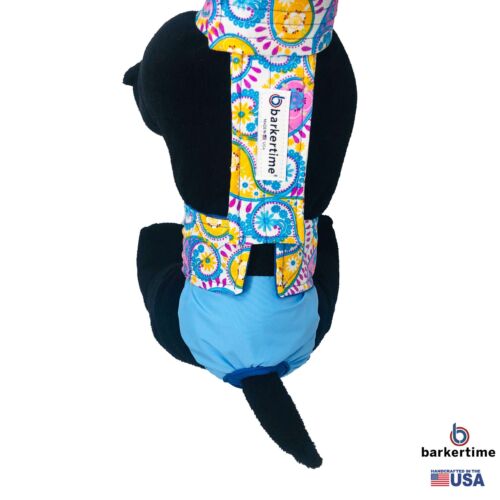 paisley pastel flower on baby blue diaper overall - model 2 paisley pastel flower on baby blue diaper overall - model 2