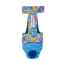 Paisley Pastel Flowers on Baby Blue   Dog Diaper Overall