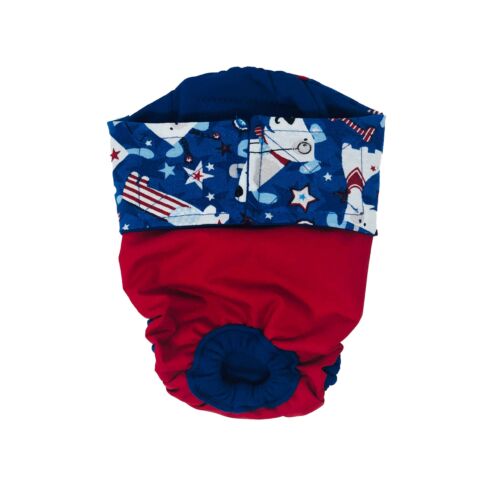patriotic doggie on red diaper