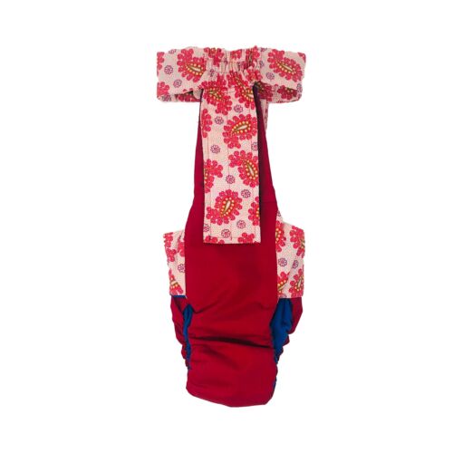 red paisley on red diaper overall - back red paisley on red diaper overall - back