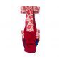 red paisley on red diaper overall - back