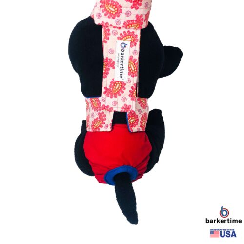 red paisley on red diaper overall - model 2 red paisley on red diaper overall - model 2