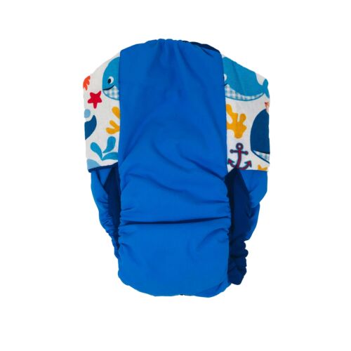 sea buddies on sky blue diaper - back sea buddies on sky blue diaper - back