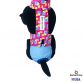 toucan on pink on baby blue diaper overall - model 2