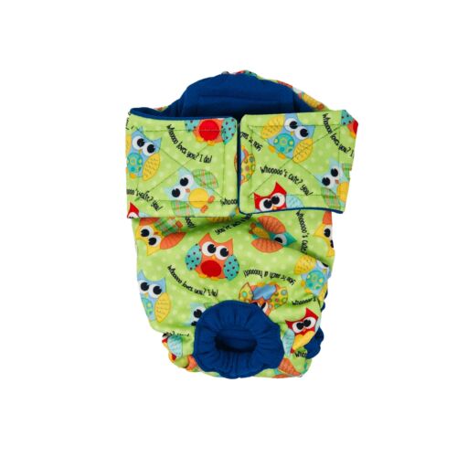 cute owls on green premium diaper