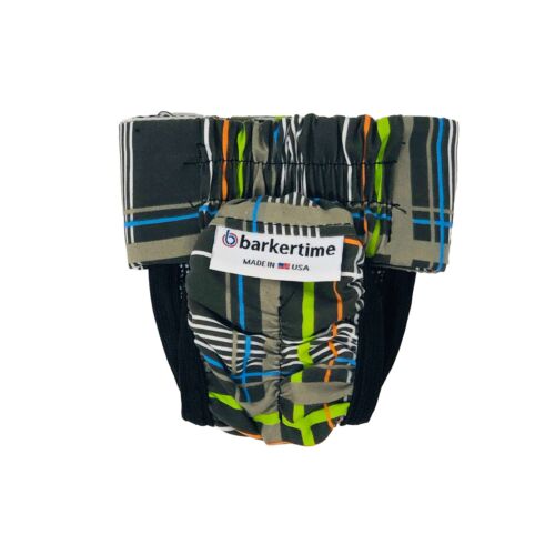 gray plaid neon stripes diaper pull-up - back gray plaid neon stripes diaper pull-up - back