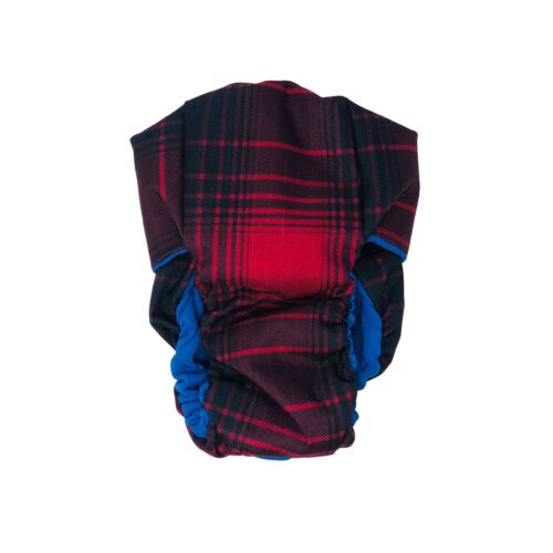 red plaid premium diaper - back red plaid premium diaper - back