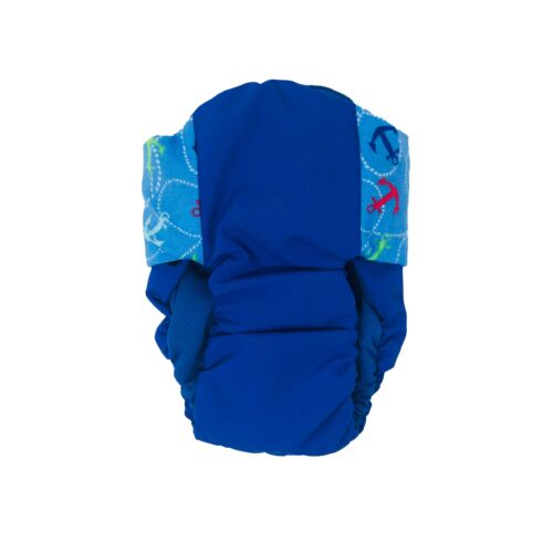 blue anchors on blue diaper - back blue anchors on blue diaper - back