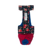 Christmas Presents on Red   Dog Diaper Overall