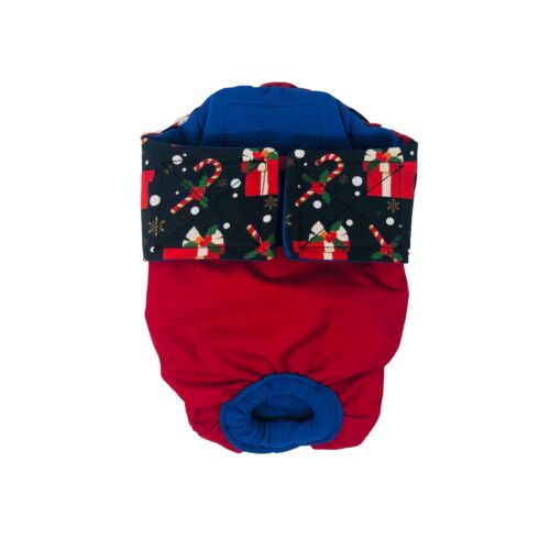 christmas presents on red diaper