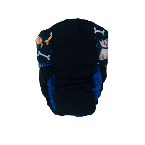 dogs and bones on black diaper - back dogs and bones on black diaper - back