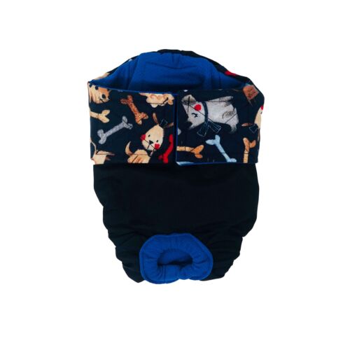 dogs and bones on black diaper