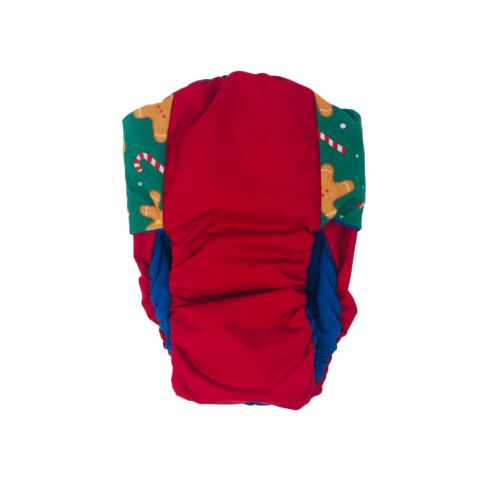 gingerbread candy cane on red diaper - back gingerbread candy cane on red diaper - back