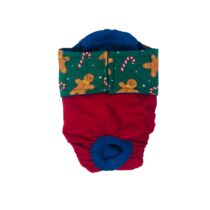 Gingerbread Candy Cane on Red Dog Diaper
