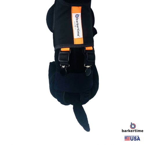 neon orange on black diaper suspender harness - model 2
