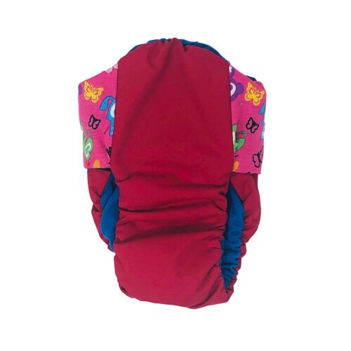 pink skeleton figures on red diaper - back pink skeleton figures on red diaper - back