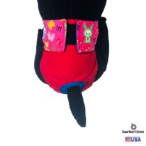 pink skeleton figures on red diaper – model 2