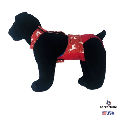 reindeer on red diaper overall - model 1 reindeer on red diaper overall - model 1