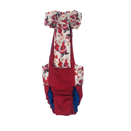 santa claus on red diaper overall - back santa claus on red diaper overall - back