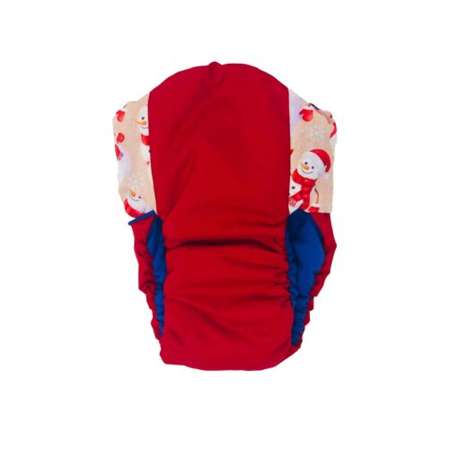 snowman on red diaper - back snowman on red diaper - back