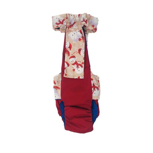 snowman on red diaper overall - back snowman on red diaper overall - back