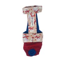 Snowman on Red   Dog Diaper Overall