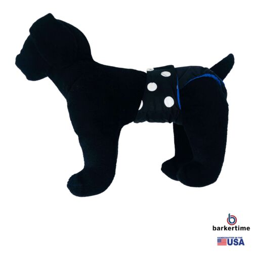 white polka on black premium diaper - model 1 white polka on black premium diaper - model 1