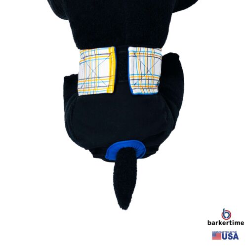 blue yellow plaid on black diaper - model 2 blue yellow plaid on black diaper - model 2