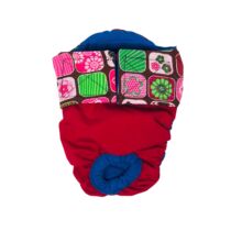Flower Window on Red   Dog Diaper