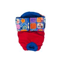 Flower Window Purple on Red   Dog Diaper